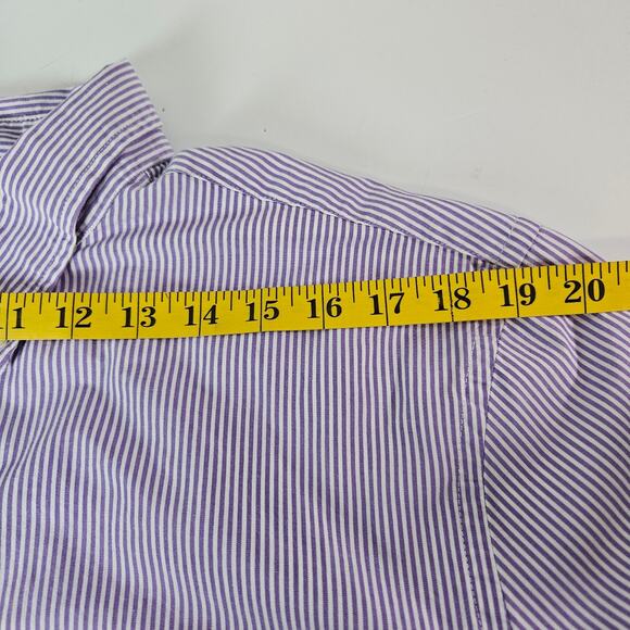American Eagle Mens Shirt Sz XL Athletic Fit Lavender Striped Long Sleeve Career - Picture 9 of 13